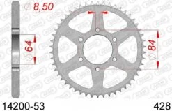 AFAM Tandwiel Achterzijde Staal 53T - 428