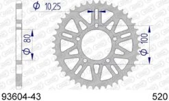 AFAM Tandwiel Achterzijde Aluminium 43T - 520